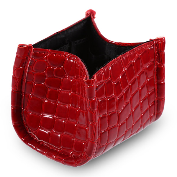 1 stk. Kosmetik Makeup Penselholder Taske Etui PU Læder Opbevaringsarrangør Make Up Værktøj Rød