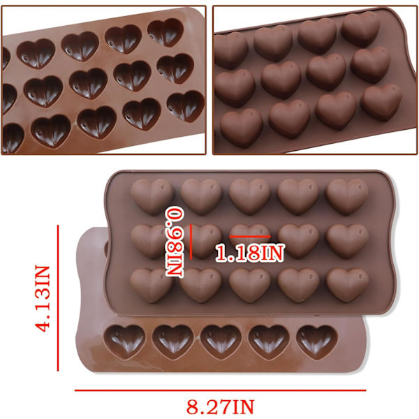 2 stk. Silikon Chokoladeforme, Kvadratisk Silikonform, Non-Stick Chokoladebarform, Genanvendelig Slik Protein Silic