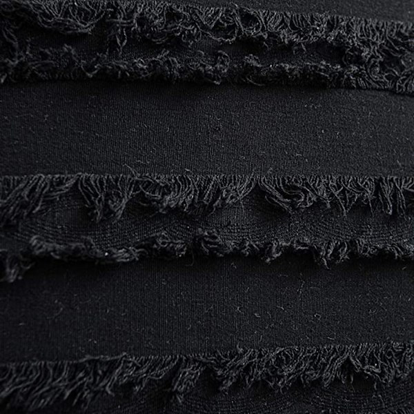 Kuddfodral 18x18 tum  Randig Jacquard Bomullslinne Dekorativa Kuddfodral för Heminredning Soffa  Lantliv Vardagsrum Sovrum (Svart)