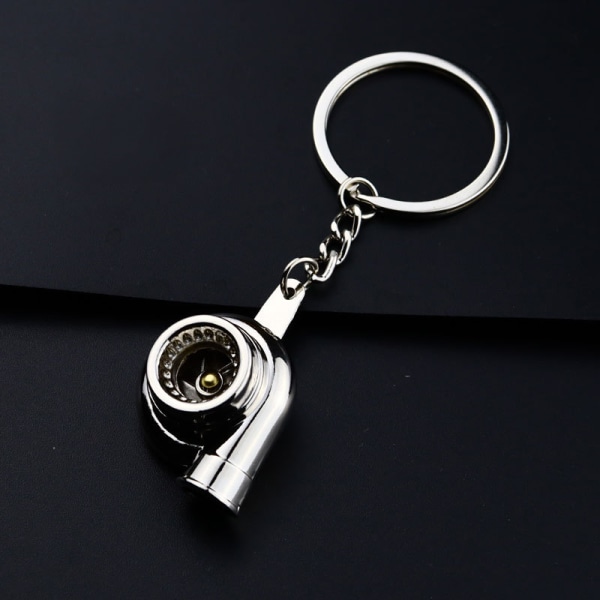 Nyckelring Fordonsdel Bilpresent Nyckelring Ring Bilmodifiering turboladdad nyckelring Metal Turbo Nyckelringhänge (färg：silver)