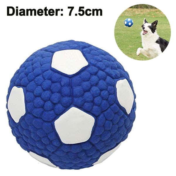 Slitstark Squeaky Dog Play Chew Fetch Ball Fotbollsdräkt för leksak small