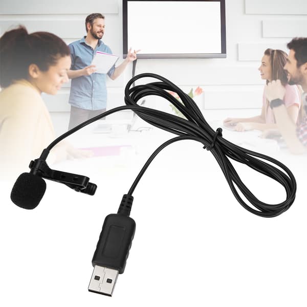 USB Clip-on Datamaskinmikrofon Omnidireksjonell Minimikrofon Kondensator for PC
