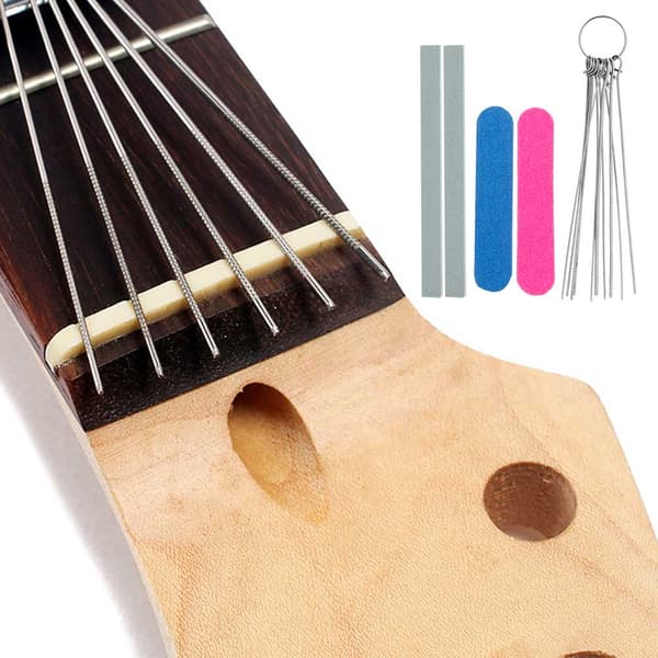 Guitar Top Nut File Tool Set Cirkulær og Flad Fil Sæt til Guitar Slibning