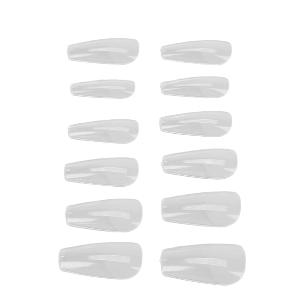 504 st transparenta falska nagelspetsar med full täckning, halvfrostade, ultratunna falska nagelspetsar för manikyr, salong, hem, DIY, typ 12