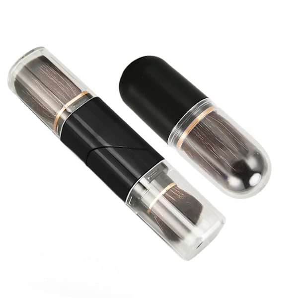 Dobbelt Hoved Retractable Pudderbørste Bærbar Delikat Bløde Børster 360° Rotation Retractable Makeup Børste til Hjemmet