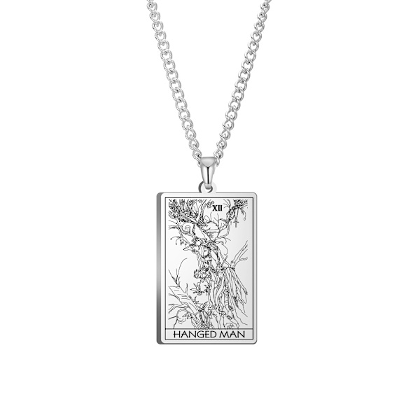 Europeisk och amerikansk vintage rostfritt stål tarot-hänge halsband