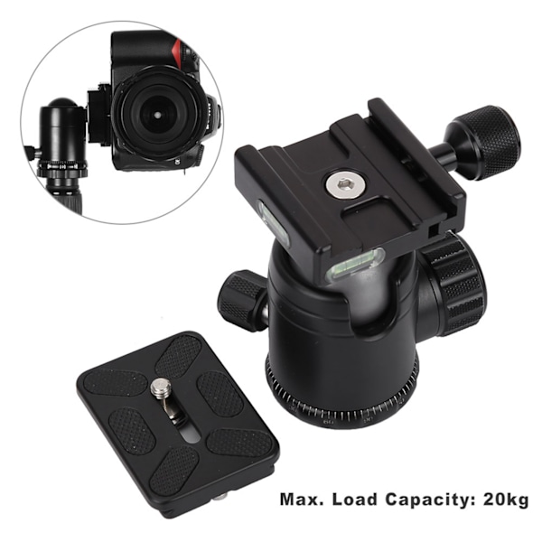 360 horisontell rotationspanorama kamera stativ kulled 36mm kula 60mm snabbkopplingsplatta(B)
