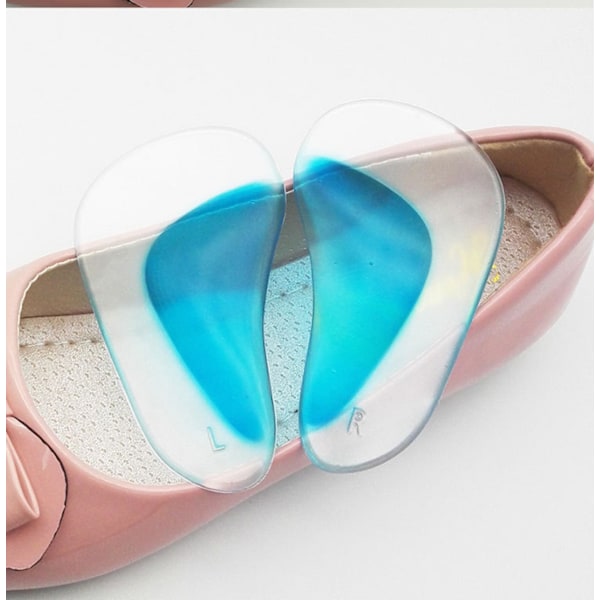 Arch Support Shoe Insoles för platta fötter, Gel Arch Inserts för Plantar Fasciitis, självhäftande Arch Pad för avlastning av tryck