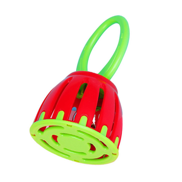 Handklocka Jingle Skallra Klocka Stick Plast Shaker Hand Jingle Klocka Leksak för Barn Barn Röd Grön