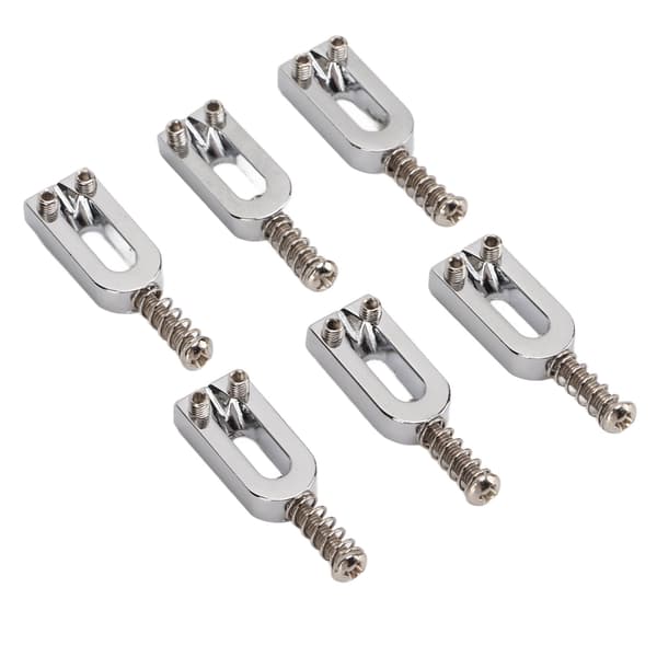 6 st U-formade elektriska gitarrstallsaadlar Tremolo metallrullskruv sadelbyte Silver