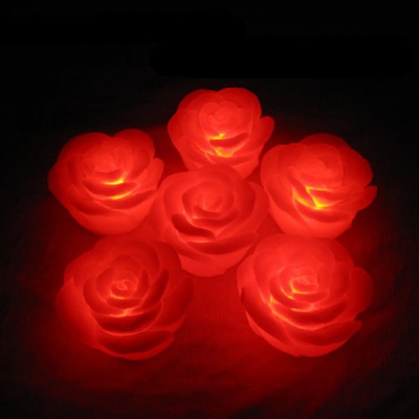 LED-lysande tillbehör - lysande rosor, lysande blommor, nattljus, LED-hår, gnistrande LED-lysande leksaker（6PCS）