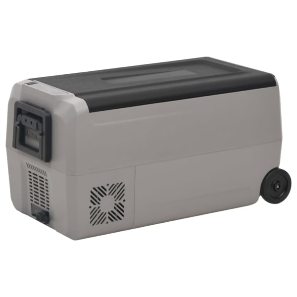 Kylbox med hjul & handtag 50L svart & grå PP & PE