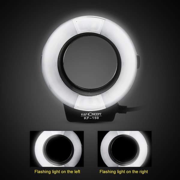 Bærbar LED-ringblitz batteridrevet Speedlite med adaptertilbehør til Nikon
