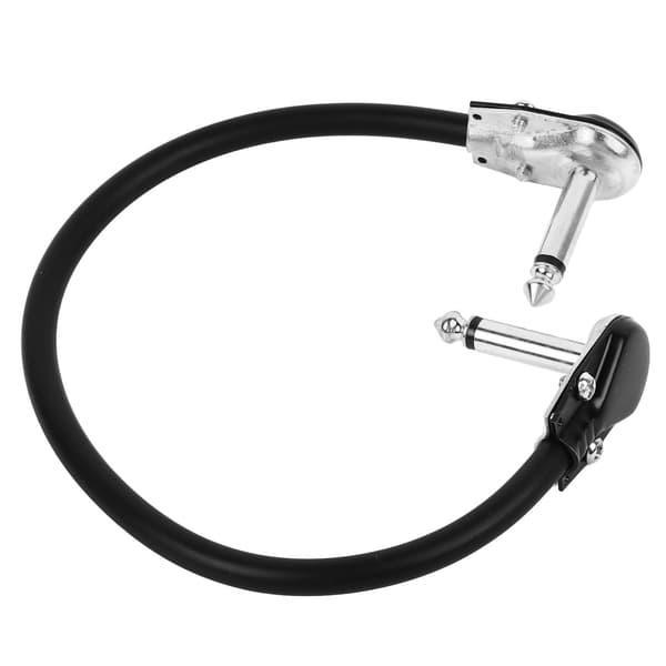 Gitarr Effekt Kabel PVC Anti Vind Brusreducering Bärbar Gitarr Pedal Sladd Patch Kabel Platt Huvud Silver 30cm / 11.8in