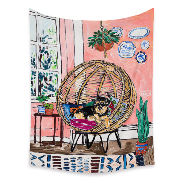 Wekity Botanisk Boho Hem Gobeläng Estetisk Konst Hem Bakgrund Tyg Prydnad Present Mandala Gobeläng Prydnad (ZJ825-52, 39 X 59 Tum)