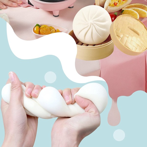 Dumpling Stress Ball Fidget Toy, Dumpling Squishy Stress Ball Steamed Stuffed Bun Squeezing Stress Relief Toy, Dough Balls Squishy Dumpling Fidget