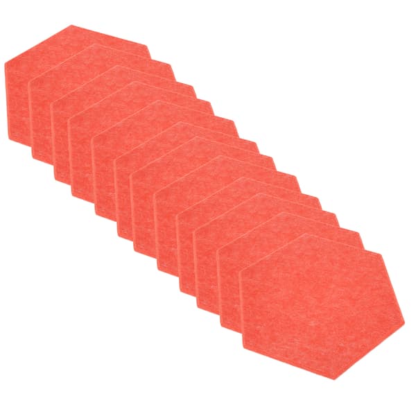 12 stk Lydabsorberende Panel Hex Akustisk Isolasjon Lydisolering Skumsett Kit for HjemRosa