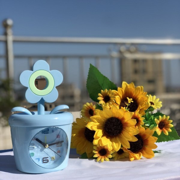 SAYTAY Bedroom Alarm Clock, Flowerpot Alarm Clock , Student Home Decoration Desktop Clock