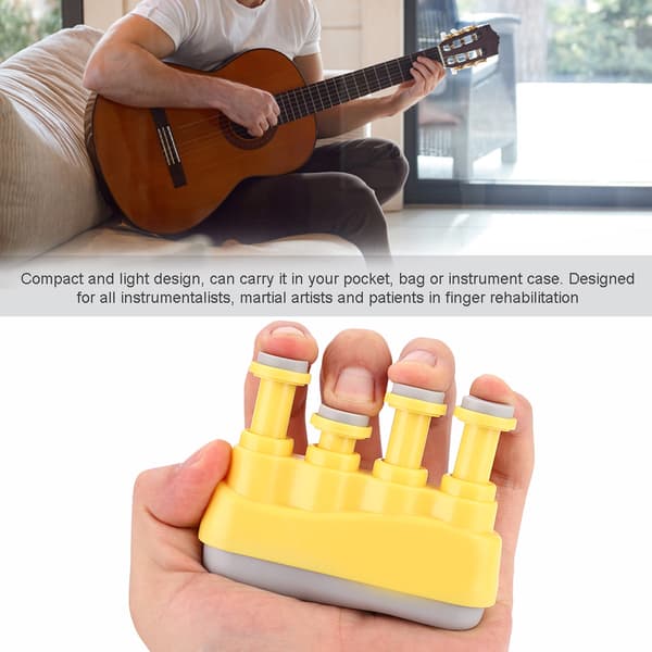 PUNK Hand Finger Exerciser Grip Training Strengthener för gitarr bas piano spelare gul