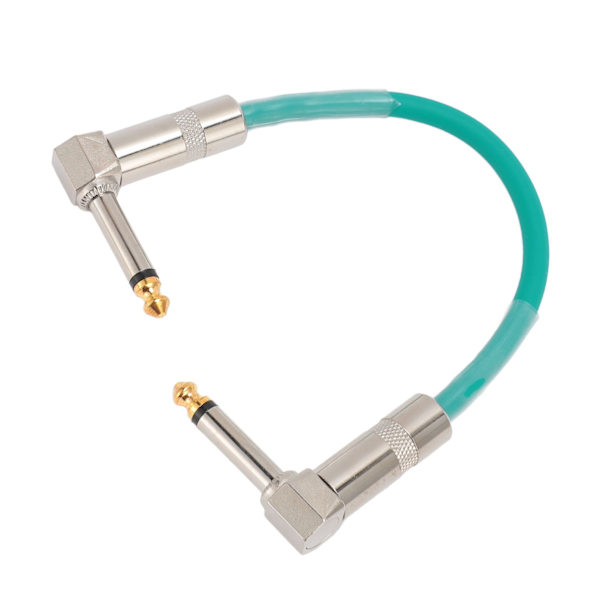 6 st gitarr patchkabel 6 tum 6,35 mm rätvinklig ljudkabel för effektpedal mixer förstärkare elgitarrer basar cyan