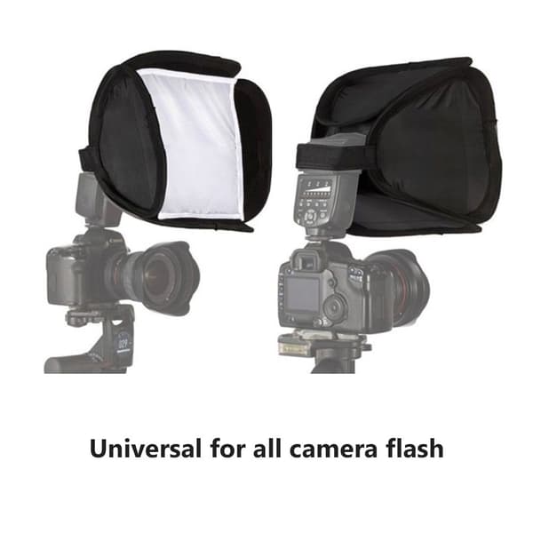 Universell sammenleggbar lett hurtigutløser blitslys diffusor softboks for DSLR 23*23cm