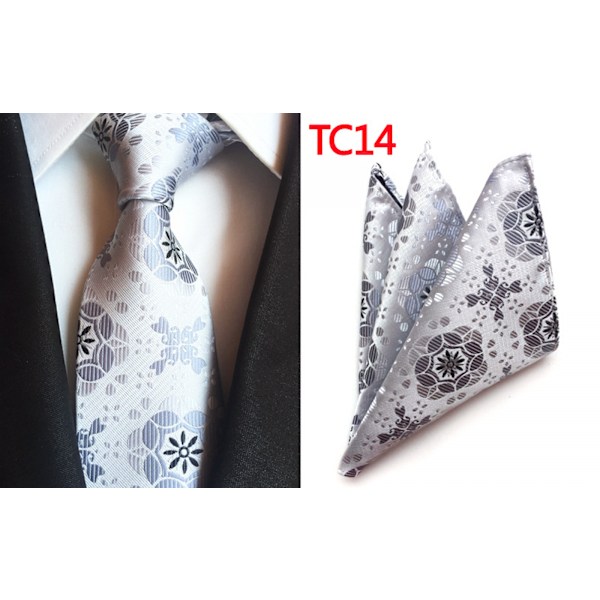 Herrslipsar Paisleyvävd set med ficka Suqare Formal, TC—14