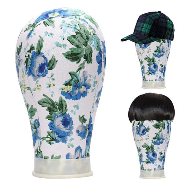 Mannequinhode Styling Parykkhode Modell Praksis Bruk Parykkhatt Displayholder Blå 23 tommer