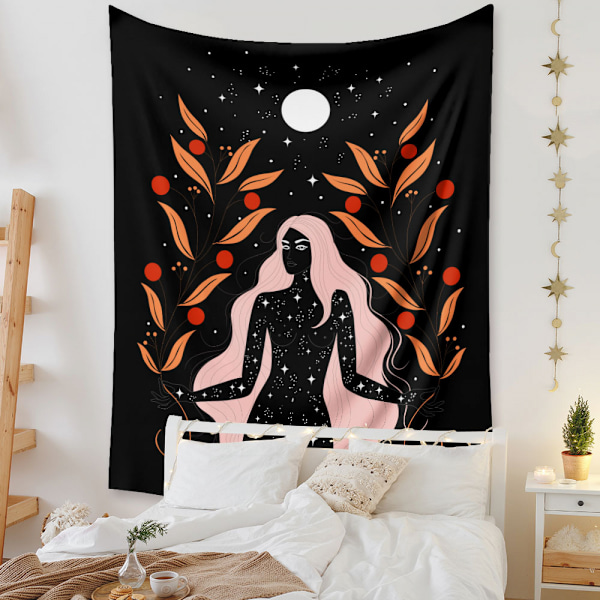 Wekity Boho-tyylinen seinävaate, esteettinen taide, kodin taustakangas, sisustuslahja, seinävaate olohuoneeseen ja makuuhuoneeseen (520-4, 59 x 79 tuumaa)