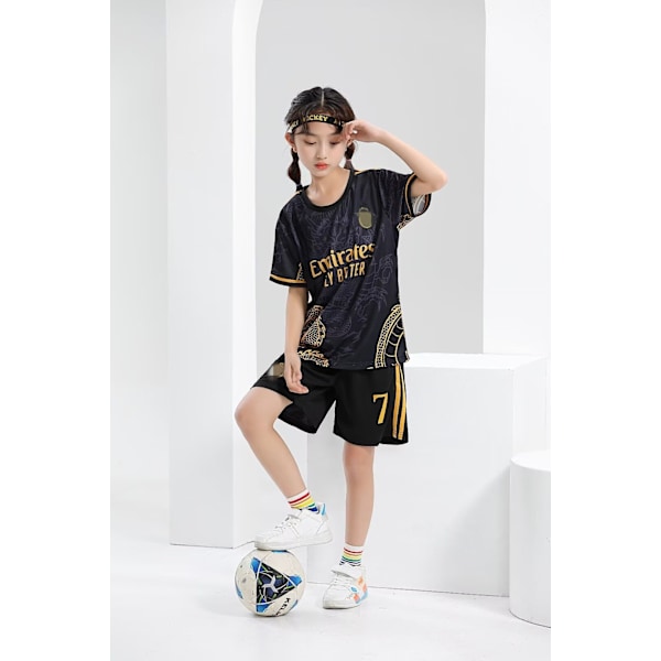 Real Madrid  Bellingham Barn Jersey Kit Away Youth Vini Fotbollströjor Set För Pojkar Flickor Vuxna 20 Black