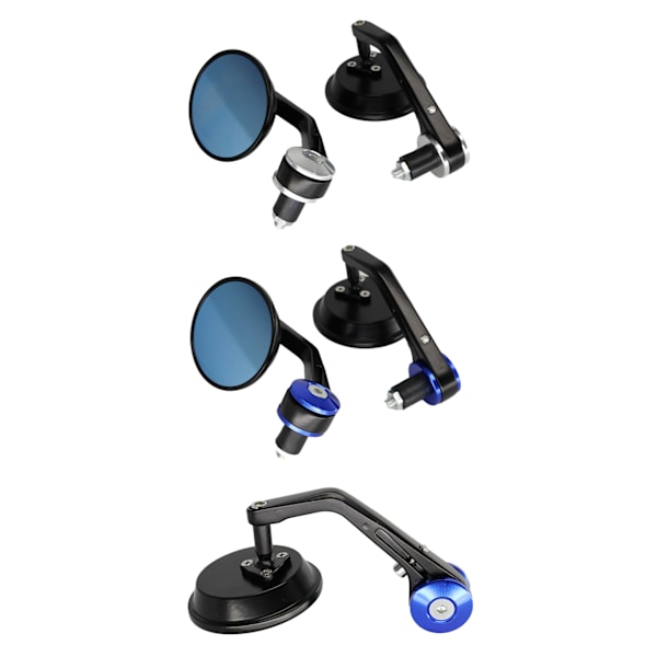 CNC 22mm styr spejl bakspejl spejl - Blå Blå spejl (et par)