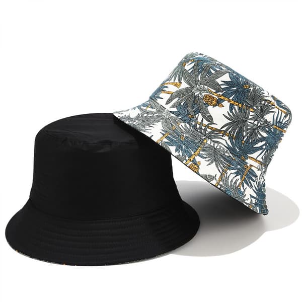 Unisex Print Vendbar Spandhat (Banan Træ, Mørkeblå)