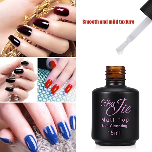 Pitkäkestoinen LED UV -kynsilakan poistettava mattapintainen top coat -geeli 15ML