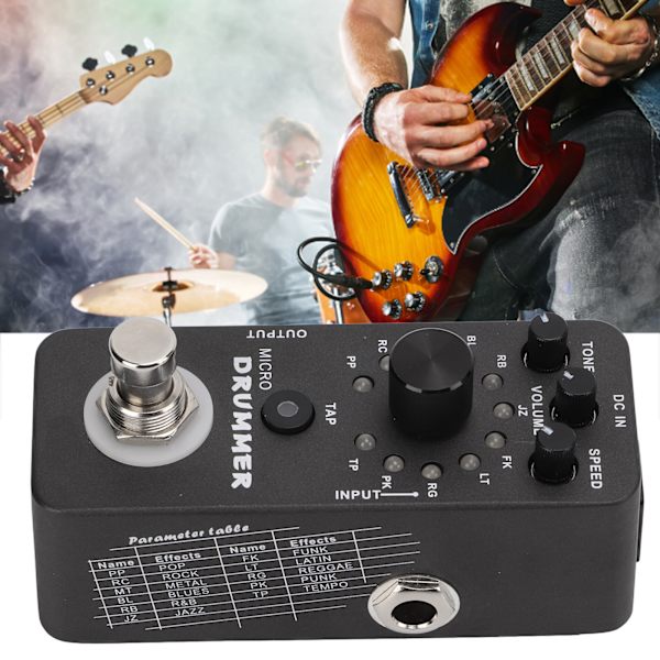 Trummaskin Pedal 121 Trumloopar Elektrisk Gitarr Monoblock Effekt med True Bypass 95mA
