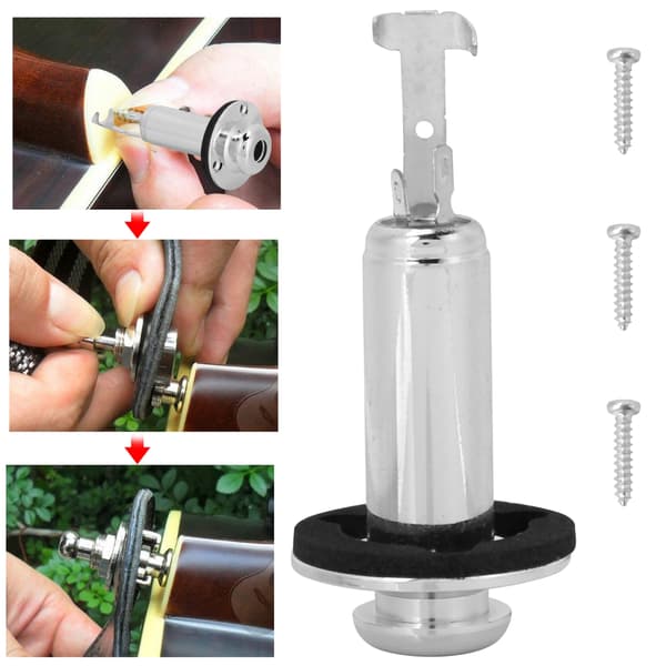 Kobber gevind stereo output jack tilbehør til elguitar (sølv)