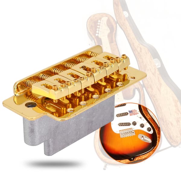 Elektrisk guitar tremolo bro system hals plade sæt til ST guitar (guld)