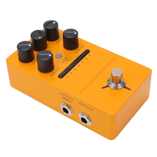Elektrisk gitarr effektpedal stereo simulering gul metall enkel effektpedal för inspelning