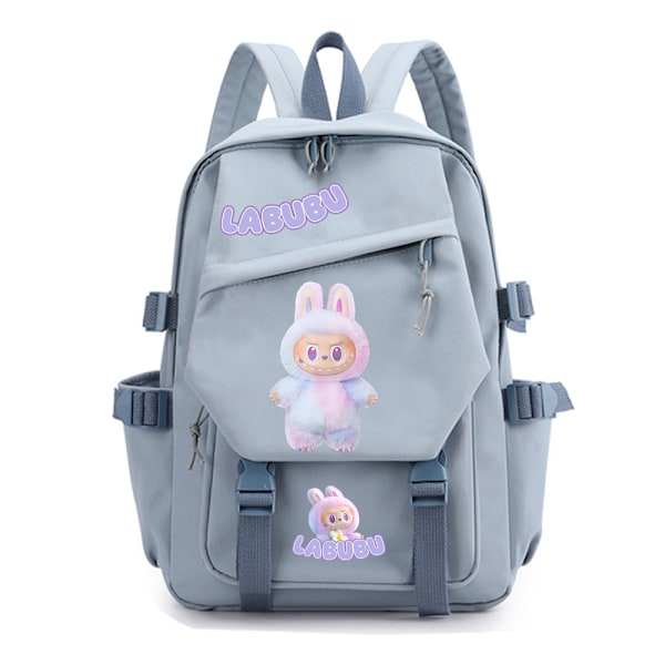 labubv - Rygsæk med tema: 42cm×28cm×22cm, sødt karakterdesign til daglig brug blue