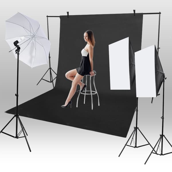 1,6*3m/5,2*9,8ft Fotografi Chromakey Baggrund Studio Bomuld Stand Baggrund (sort)