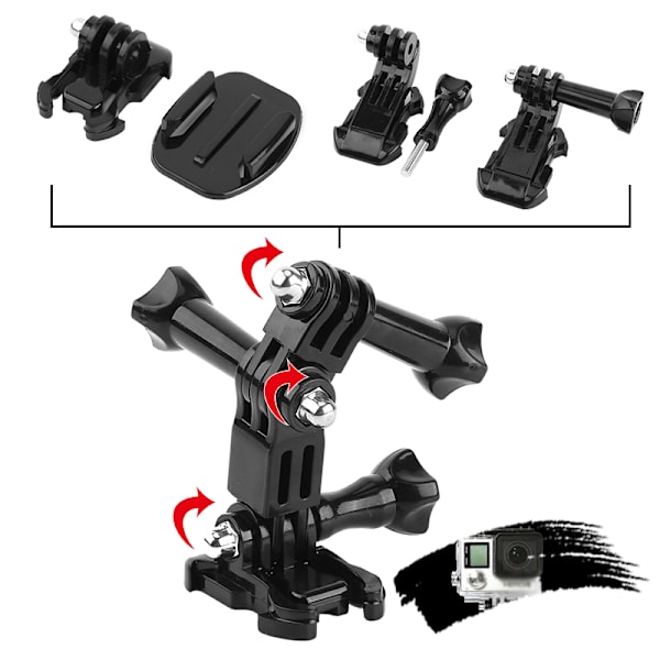 19-delad utomhussportsats med stativadapter J-krokspänne för GoPro-actionkameror