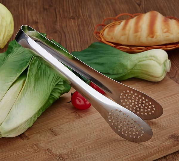 Rustfrie serveringstenger i rustfritt stål, 9 tommers matserveringstenger, forrettbuffétstenger, gaffel, for servering, matlaging, salat, grill, kake, brød