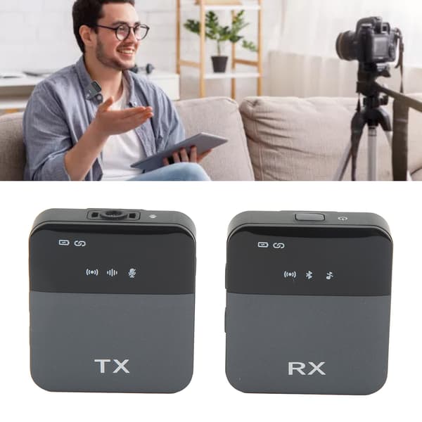 Trådlös Lavalier-inspelningsmikrofon Bluetooth brusreducerande Lapel Mic Clip On för Vlogging Live Streaming