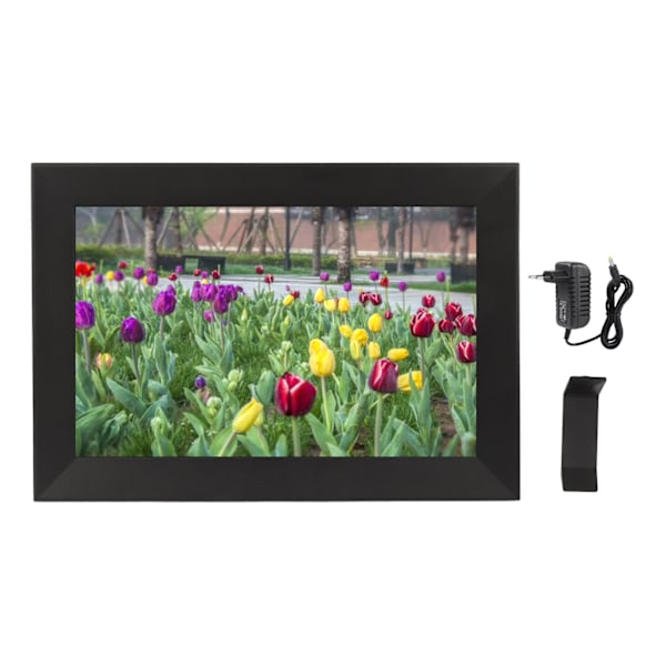 Digital fotoram 2.4G WiFi 10 tum IPS pekskärm digital fotoram display stödjer 32 GB lagring automatisk rotering 100‑240V EU-kontakt