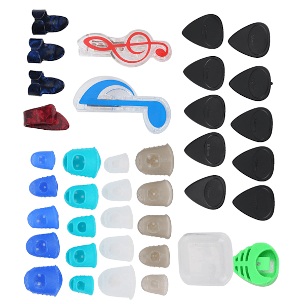 Gitarrfingerskydd Set Tumgrepp Musik Sida Klipp Instrument Tillbehör för Bas BanjoM02227