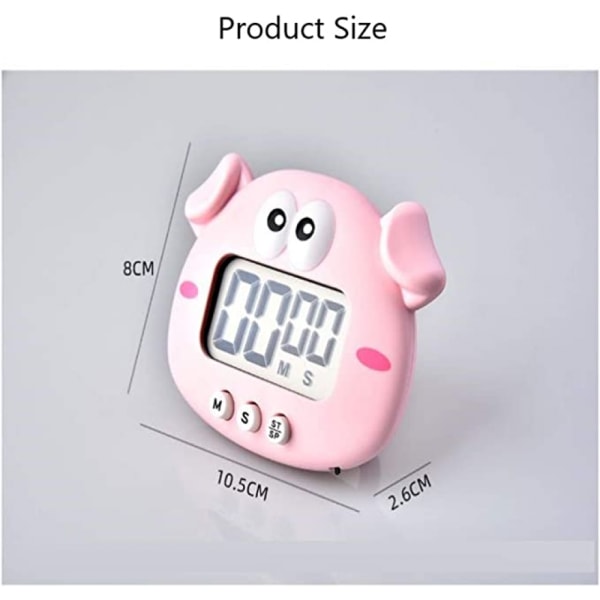 Kök Timer, Elektronisk Kök Timer Med Lcd-Display, Idealisk Kök Alarmklocka För Matlagning, Bakning.（Gris）