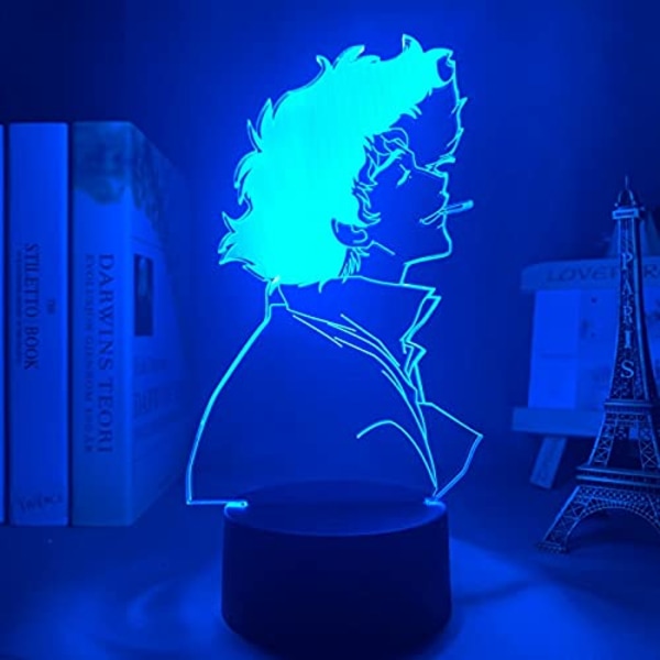 3D-lampa Anime Cowboy Bebop Spike Spiegel LED Nattlampa för Barnrum Dekoration Födelsedagspresent Manga Cowboy Bebop Lampa Spike Spiegel