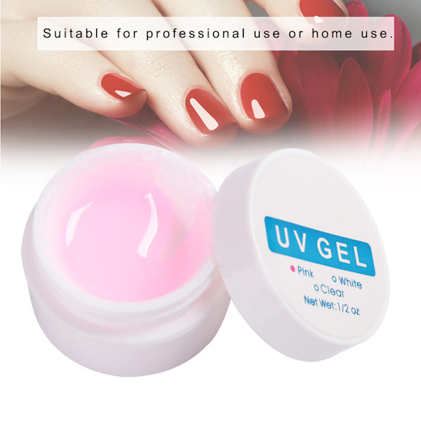 Snabbtorkande kristalllim för nagelförlängning Manikyr UV-gel Builder nagellim rosa