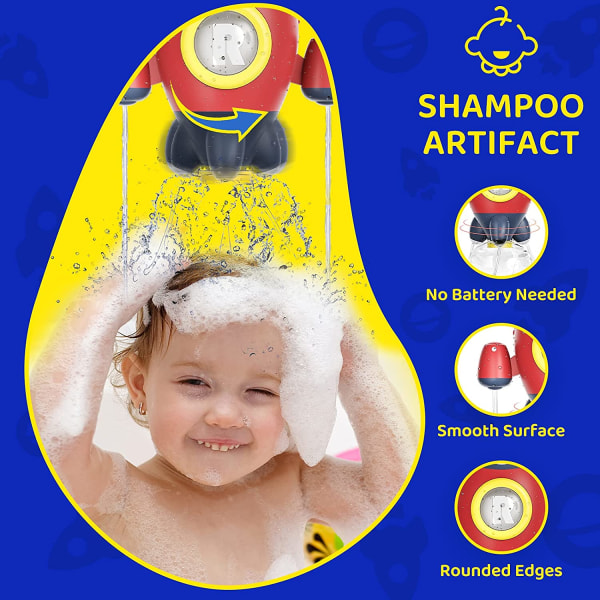 Badleksaker, Badleksaker för småbarn Rymdraket, Baby Roterande Spray Wat