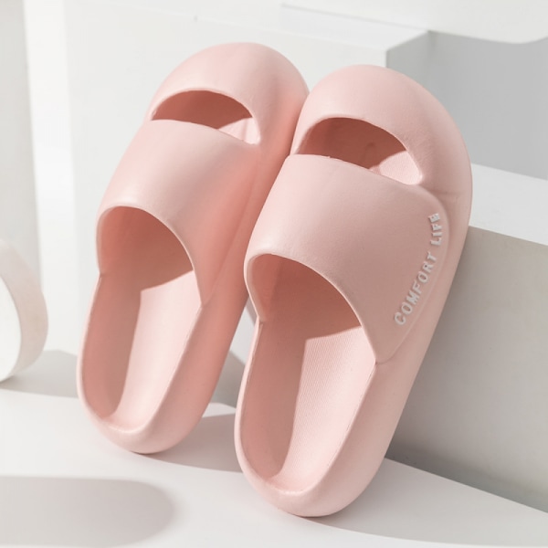 Ultramjuka tofflor Badrum Halkfria skor med tjock sula Snabbtorkande plattform duschhem för kvinnor-Rosa(40/41)