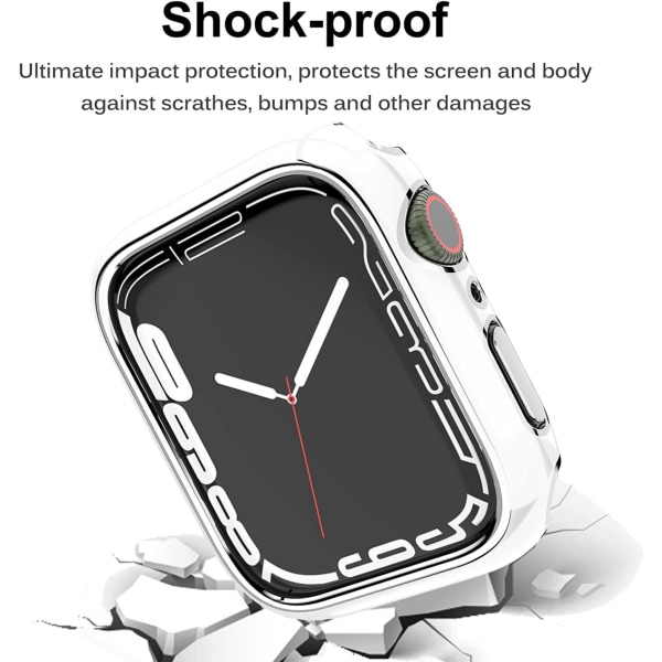 För Apple Watch Series 7 41 mm, pläterat styvt PC- case Tunt case runtom för Apple Watch Series 7 （silver）