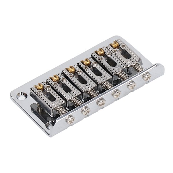 Hardtail Saddle Bridge 6 String 78mm Zinklegering Koppar Elektrisk Gitarr Bridge för Utbyte Silver